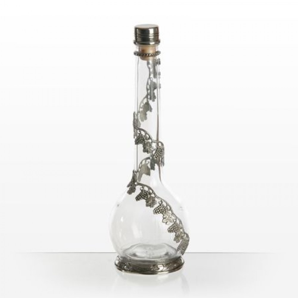 Стъклена бутилка с инкрустирана лоза