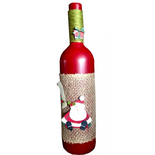 Декорирана бутилка вино за Коледа