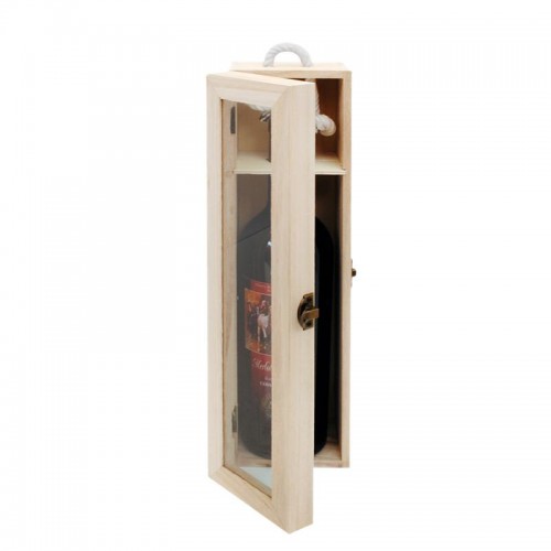 Дървена кутия за вино със стъклен капак