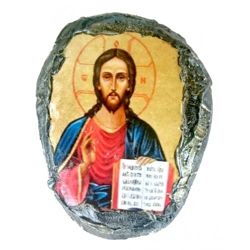 Естествен камък с икона "Исус Христос"-foto2
