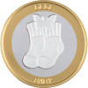 Сребърна паричка за късмет - Бебе - с частично златно покритие
