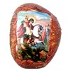 Подарък за Гергьовден - естествен камък с икона "Свети Георги"